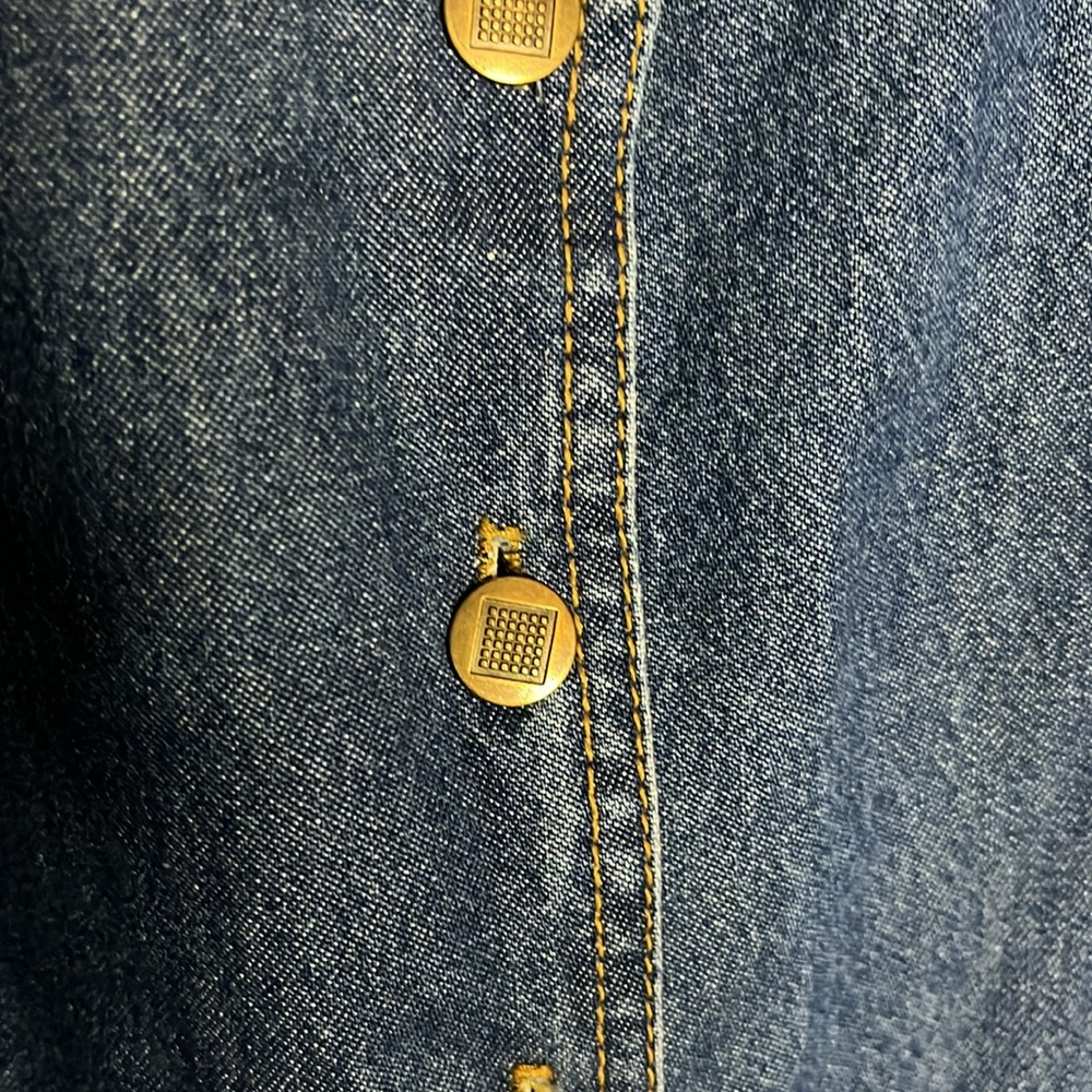 😄Vintage 70’s maxi jean dress full length button down - Picture 4 of 5